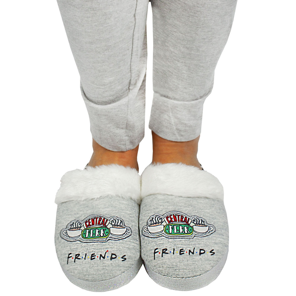 Grey - Side - Friends Girls Central Perk Slippers