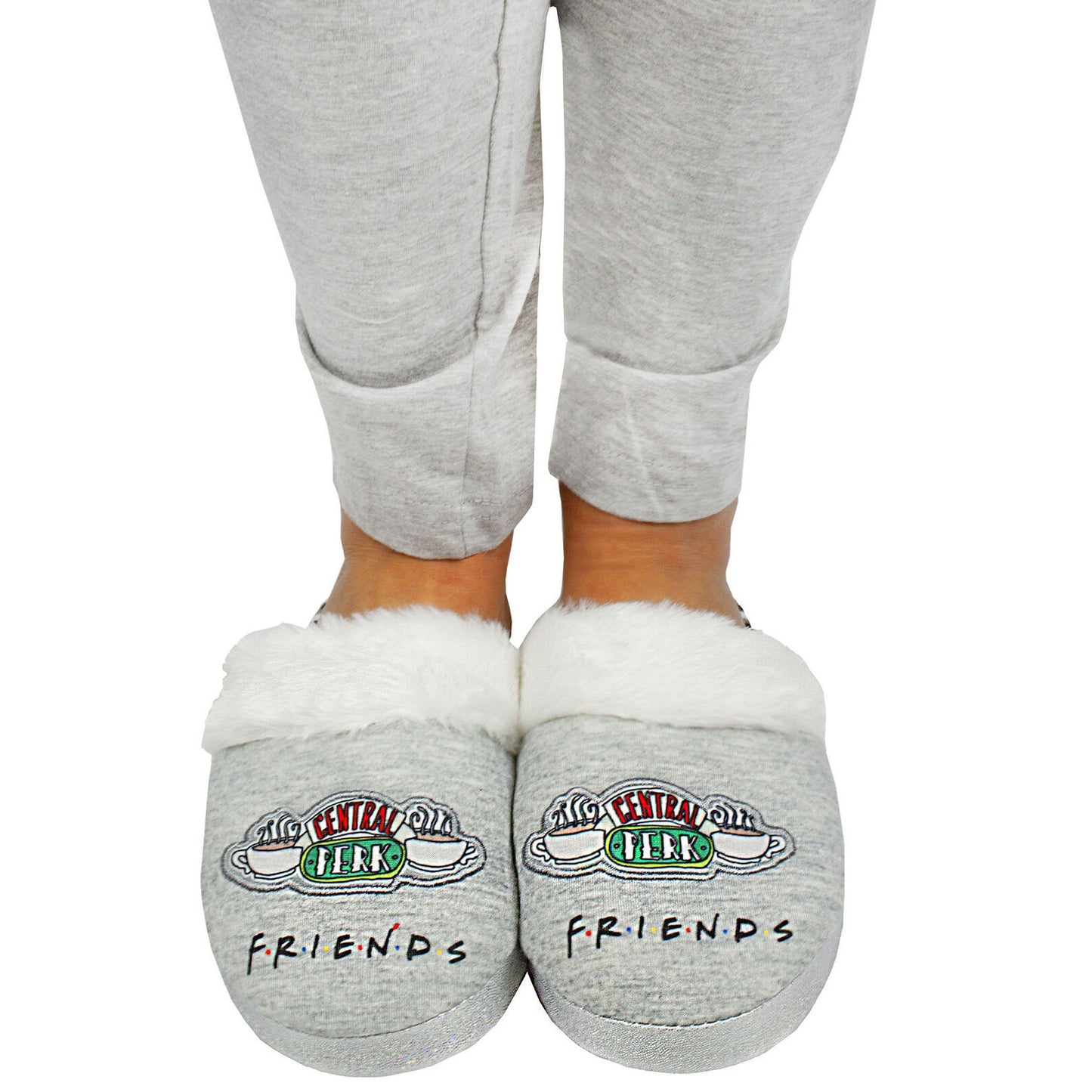 Grey - Side - Friends Girls Central Perk Slippers