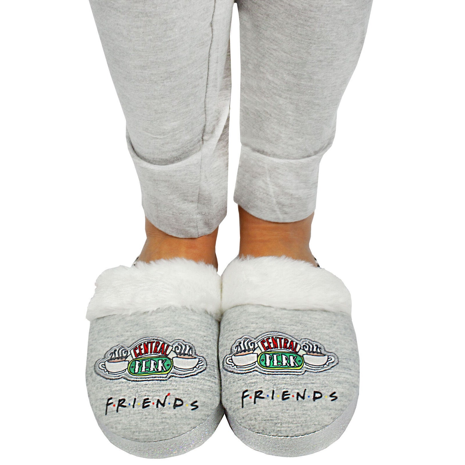 Grey - Side - Friends Girls Central Perk Slippers