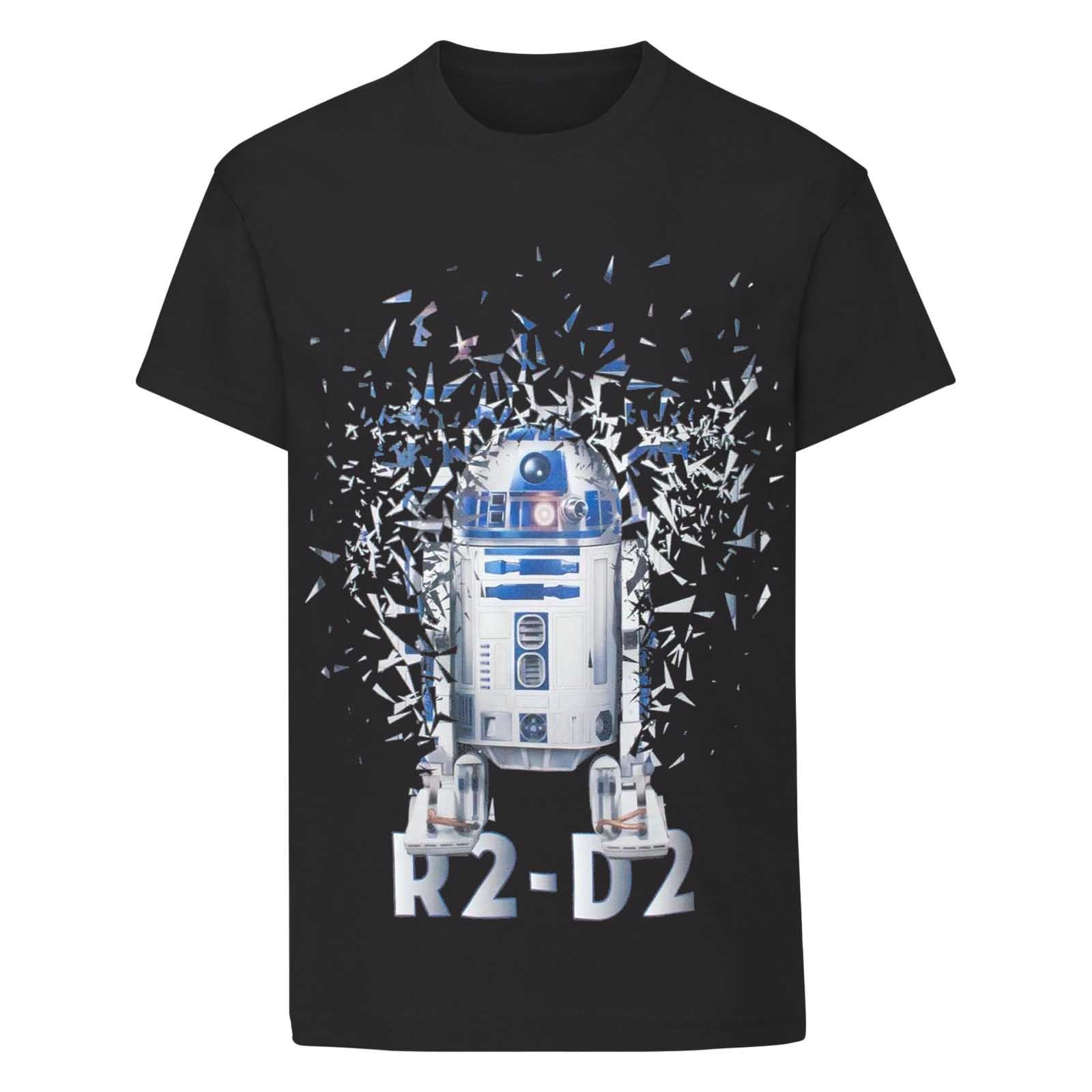 Black-White-Blue - Front - Star Wars Boys R2-D2 T-Shirt