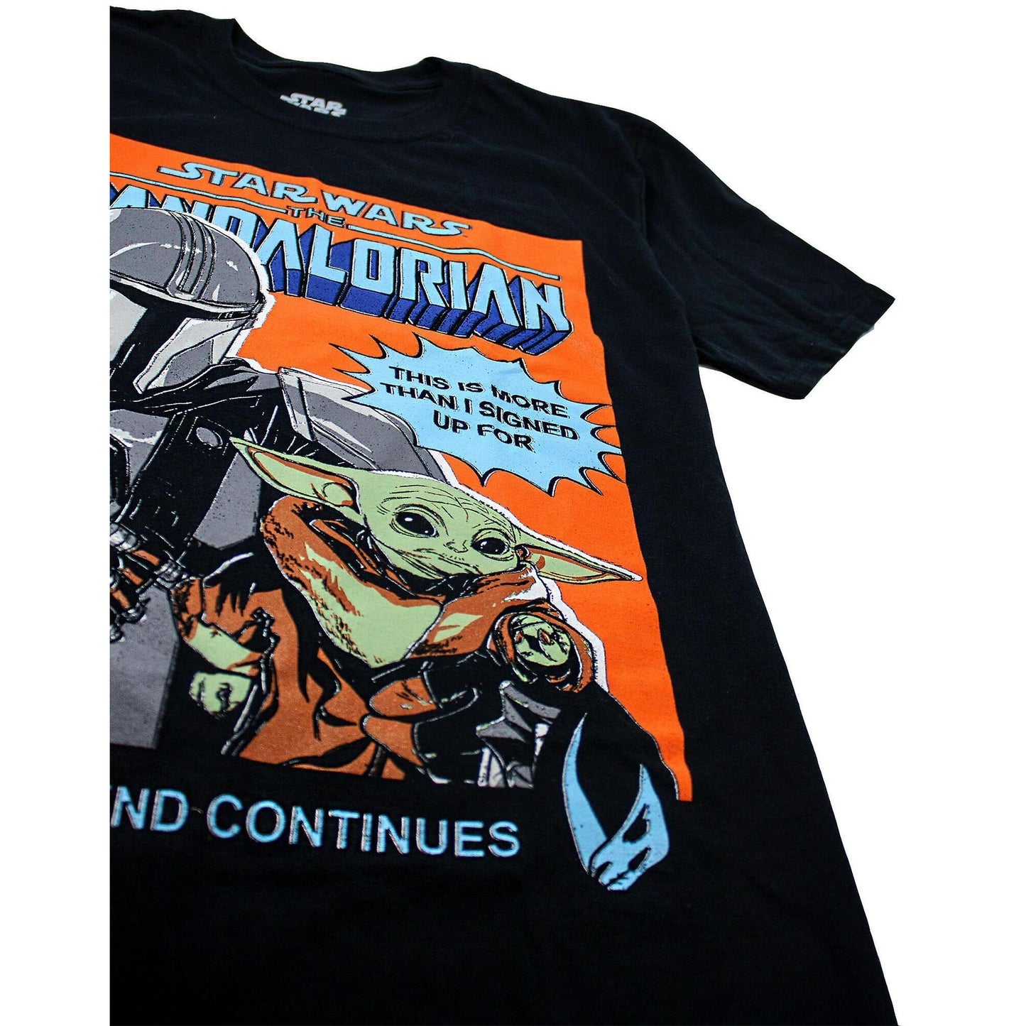 Black - Pack Shot - Star Wars Mens Baby Yoda Poster T-Shirt