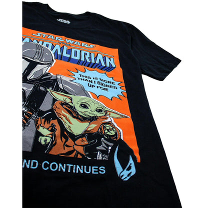 Black - Pack Shot - Star Wars Mens Baby Yoda Poster T-Shirt