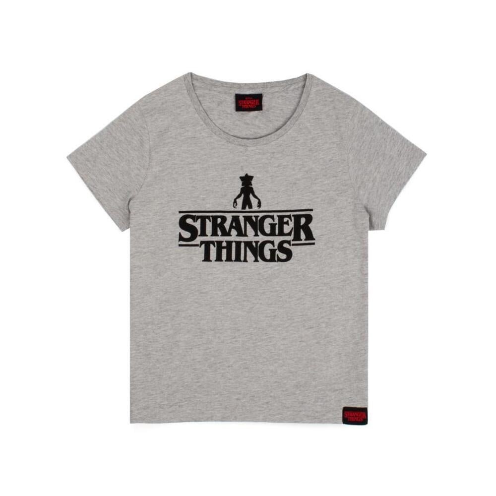 Grey-Black-Red - Side - Stranger Things Womens-Ladies Short Pyjama Set