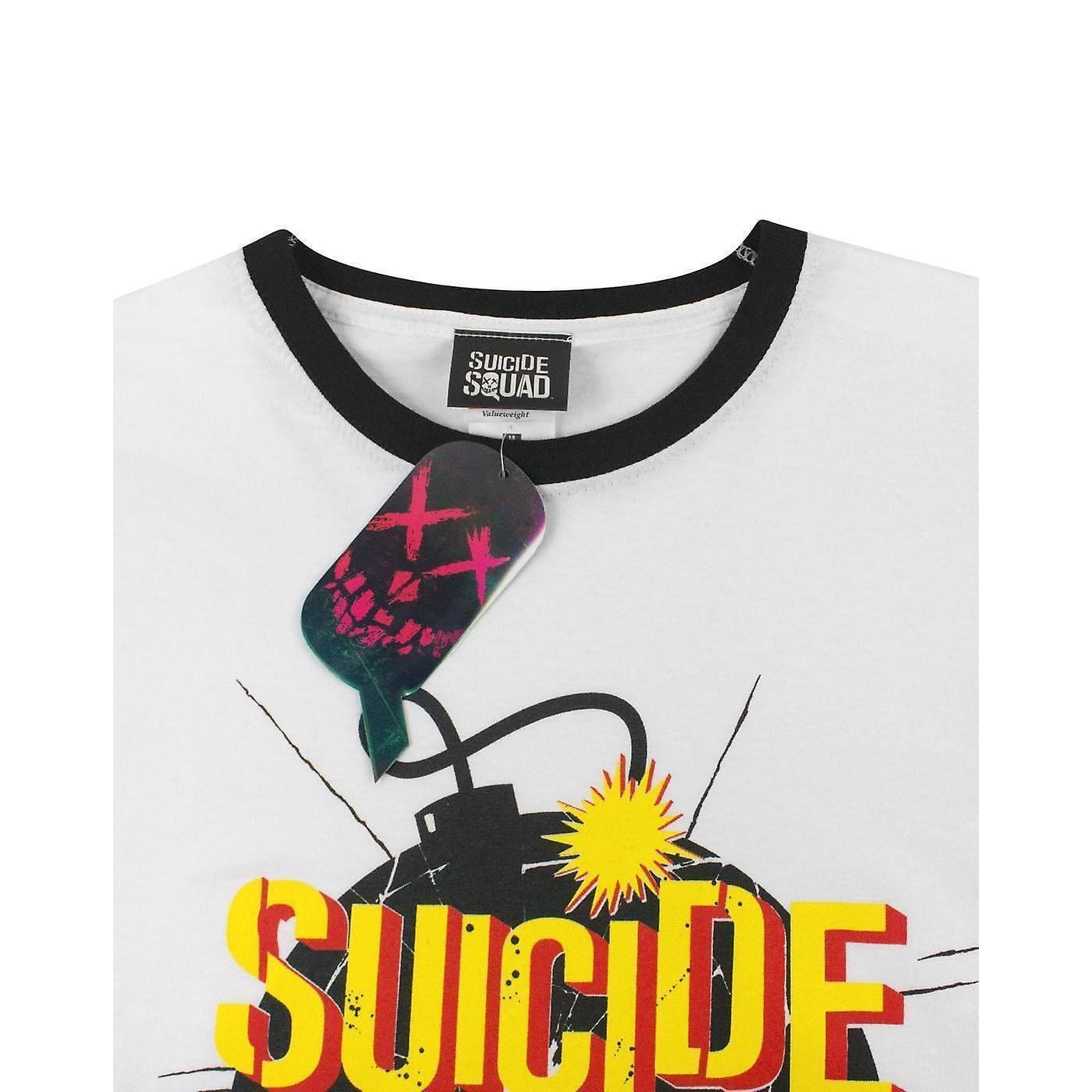 Yellow-Black-White Print - Back - Suicide Squad Unisex Adult Exploding Bomb T-Shirt