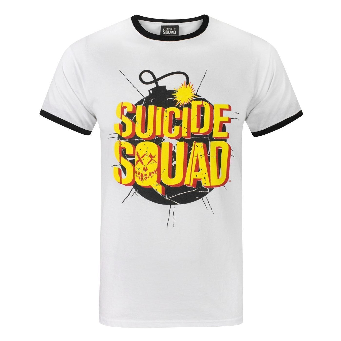 Yellow-Black-White Print - Front - Suicide Squad Unisex Adult Exploding Bomb T-Shirt