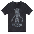 Charcoal - Front - Stranger Things Womens-Ladies Acid Wash T-Shirt
