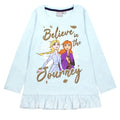 Ice Blue - Front - Frozen II Girls Believe In The Journey Frill Long-Sleeved T-Shirt