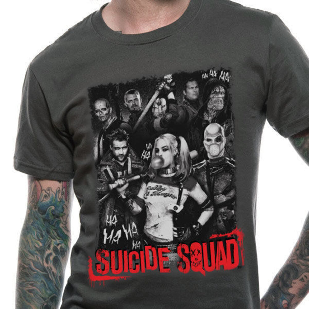 Charcoal Print - Side - Suicide Squad Unisex Adult Ha Ha T-Shirt