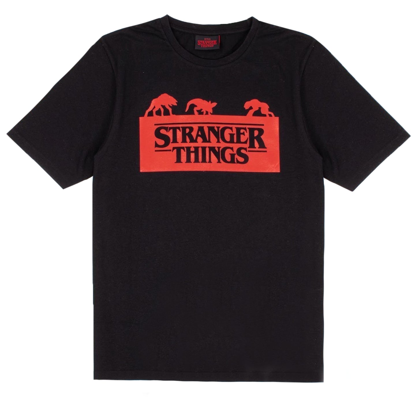 Black-Red-Grey - Side - Stranger Things Mens Short Pyjama Set