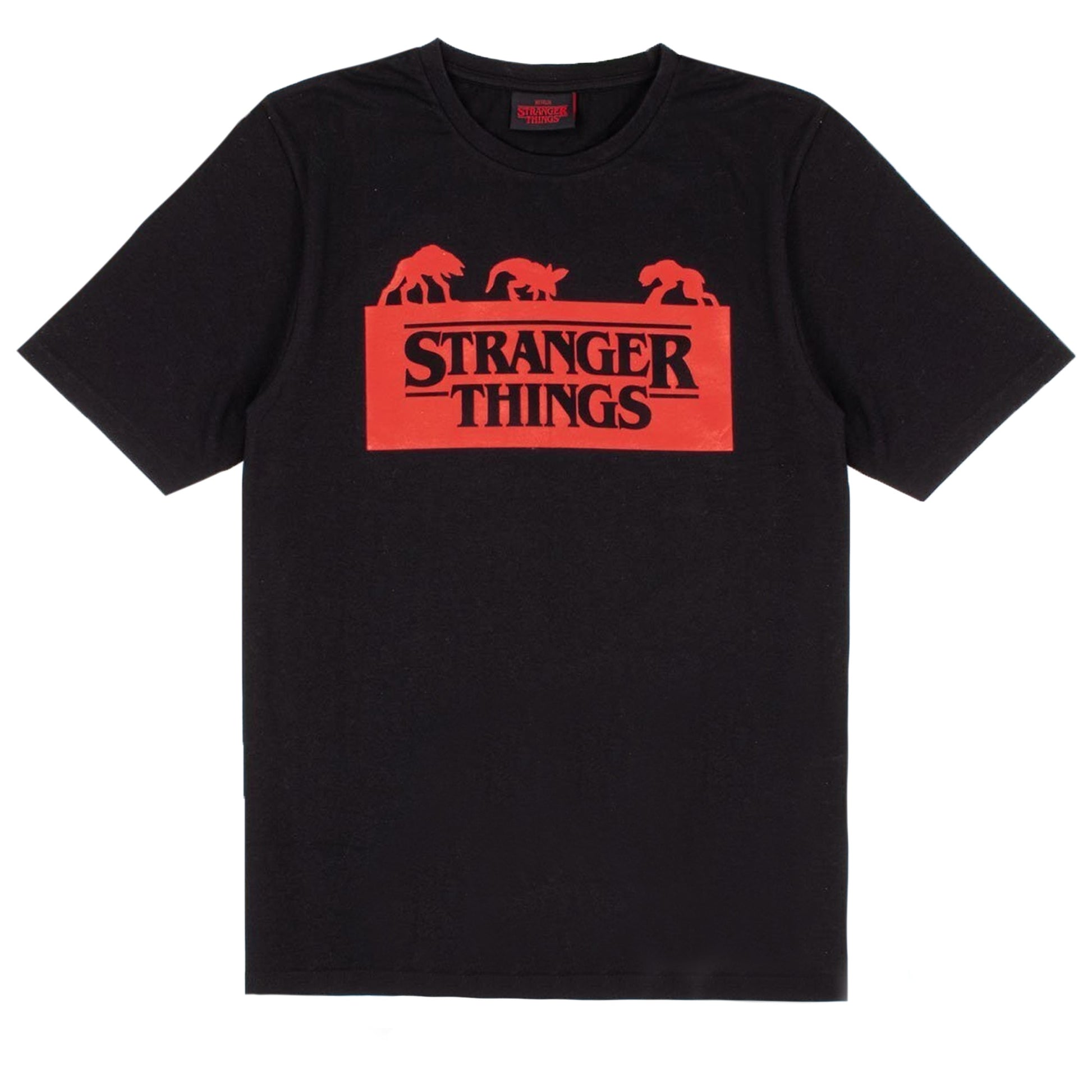 Black-Red-Grey - Side - Stranger Things Mens Short Pyjama Set