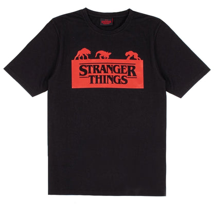 Black-Red-Grey - Side - Stranger Things Mens Short Pyjama Set