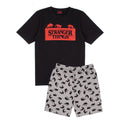 Black-Red-Grey - Front - Stranger Things Mens Short Pyjama Set