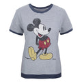 White-Blue - Front - Junk Food Womens-Ladies Mickey Mouse Short-Sleeved Jumper