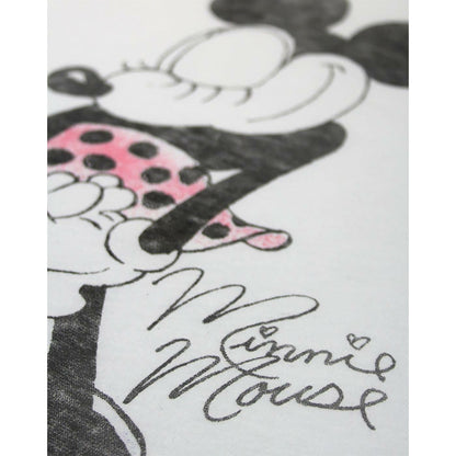 White - Side - Junk Food Womens-Ladies Minnie Mouse Pose Long-Sleeved Top