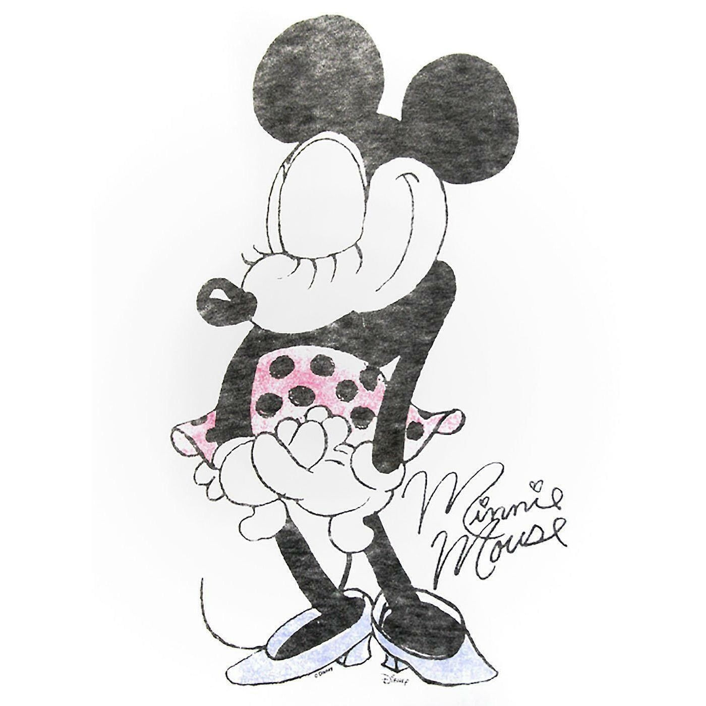 White - Lifestyle - Junk Food Womens-Ladies Minnie Mouse Pose Long-Sleeved Top