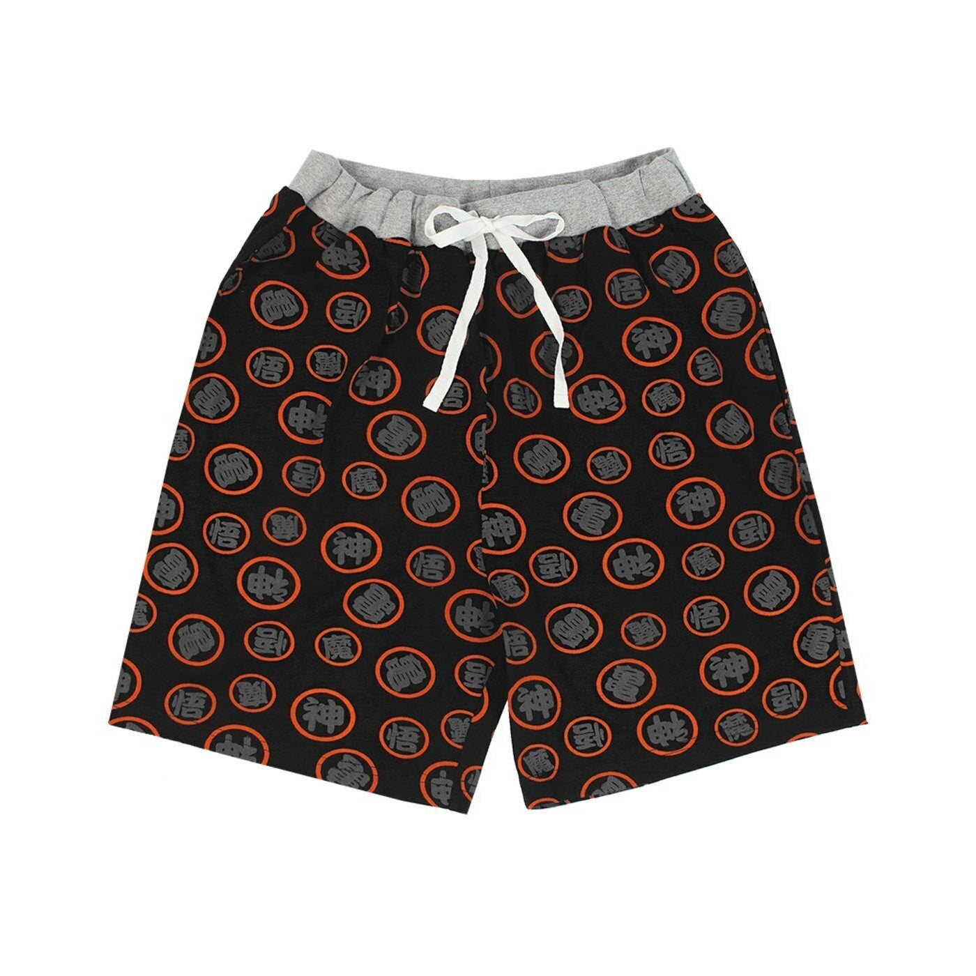 Grey-Black-Red - Close up - Dragon Ball Z Mens Goku Short Pyjama Set