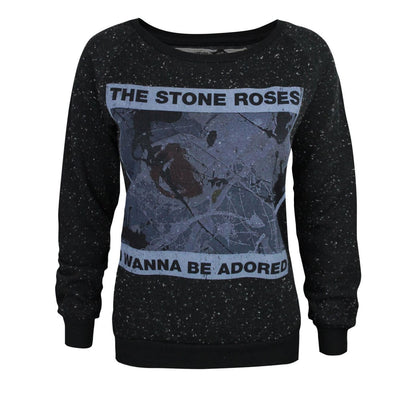 Black - Front - Amplified Womens-Ladies I Wanna Be Adored The Stone Roses Sweatshirt