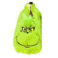 Green - Pack Shot - The Grinch Childrens-Kids Embroidered Face Fluffy Slippers
