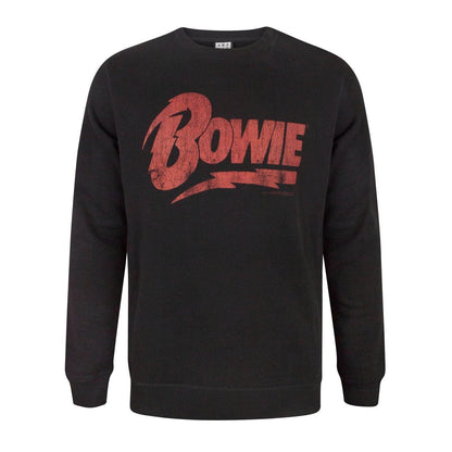 Black - Front - Amplified Mens David Bowie Logo Sweatshirt
