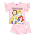 Pink - Front - Disney Princess Girls Cotton Short Pyjama Set