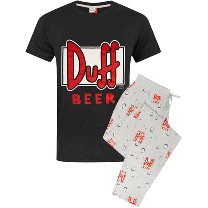 Black-Grey - Front - The Simpsons Mens Duff Beer Pyjama Set