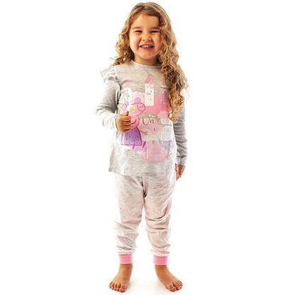 Grey-Pink - Back - Peppa Pig Girls Once Upon A Dream Pyjama Set