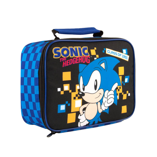 Blue-Black-Orange - Front - Sonic The Hedgehog Retro Style Gaming Lunch Bag