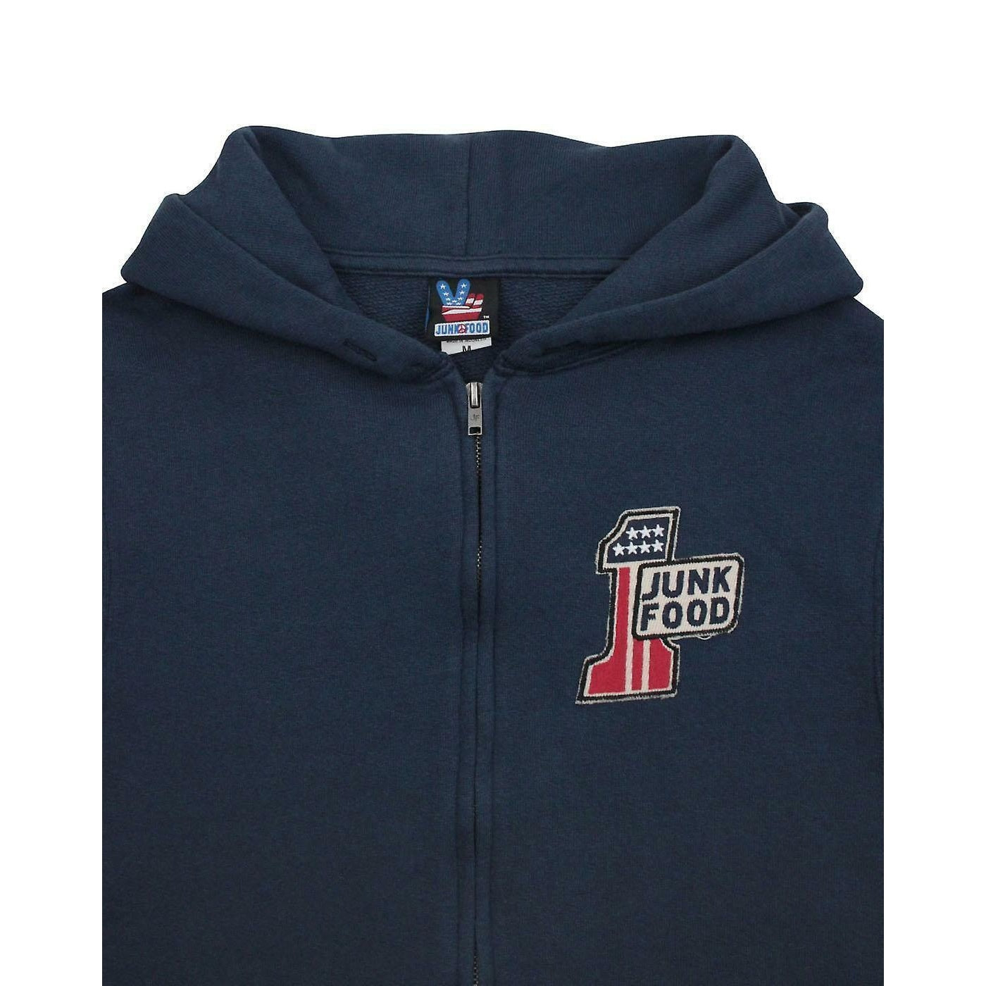 Navy - Back - Junk Food Mens American 1 Flag Full Zip Hoodie