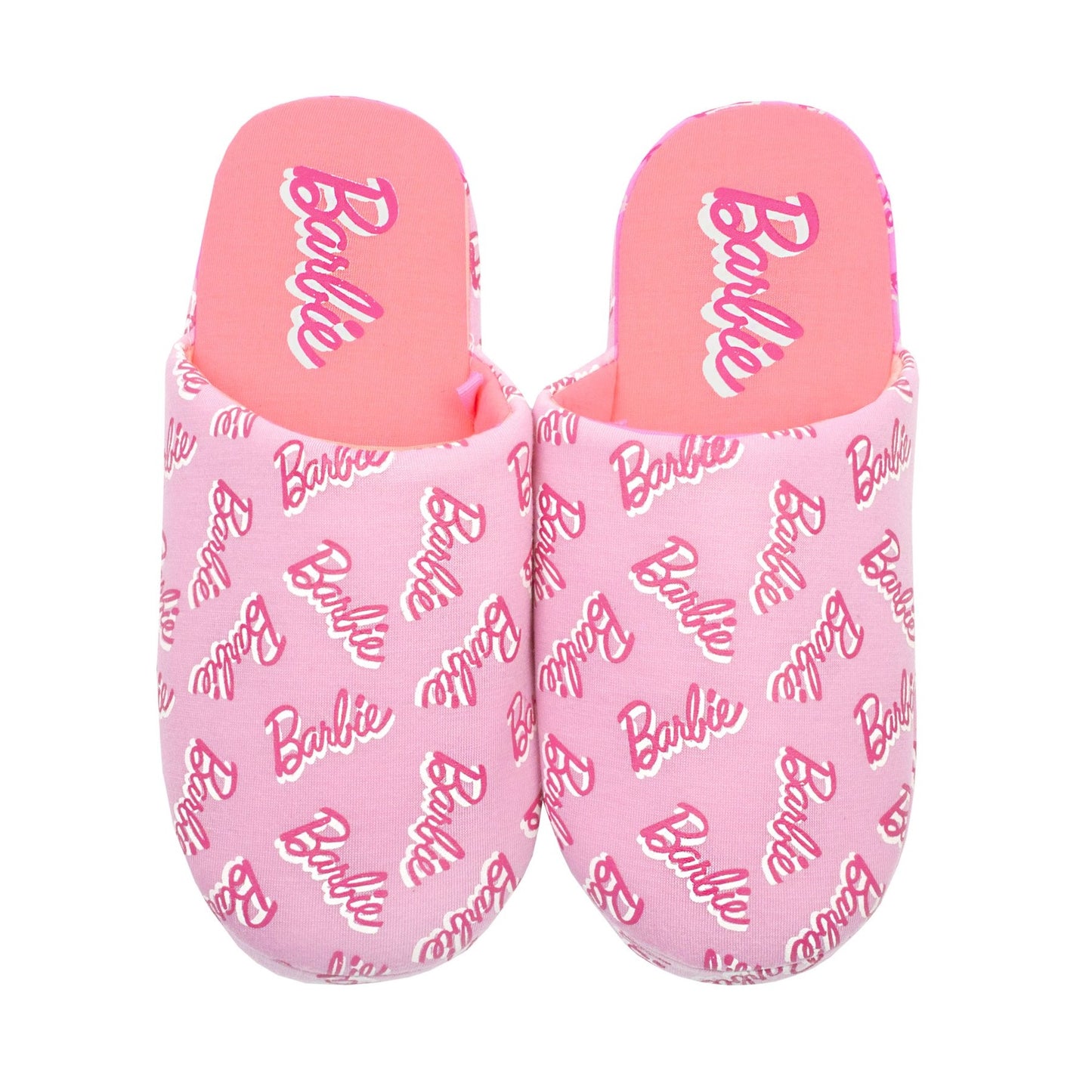 Pink - Side - Barbie Girls Repeat Print Slippers