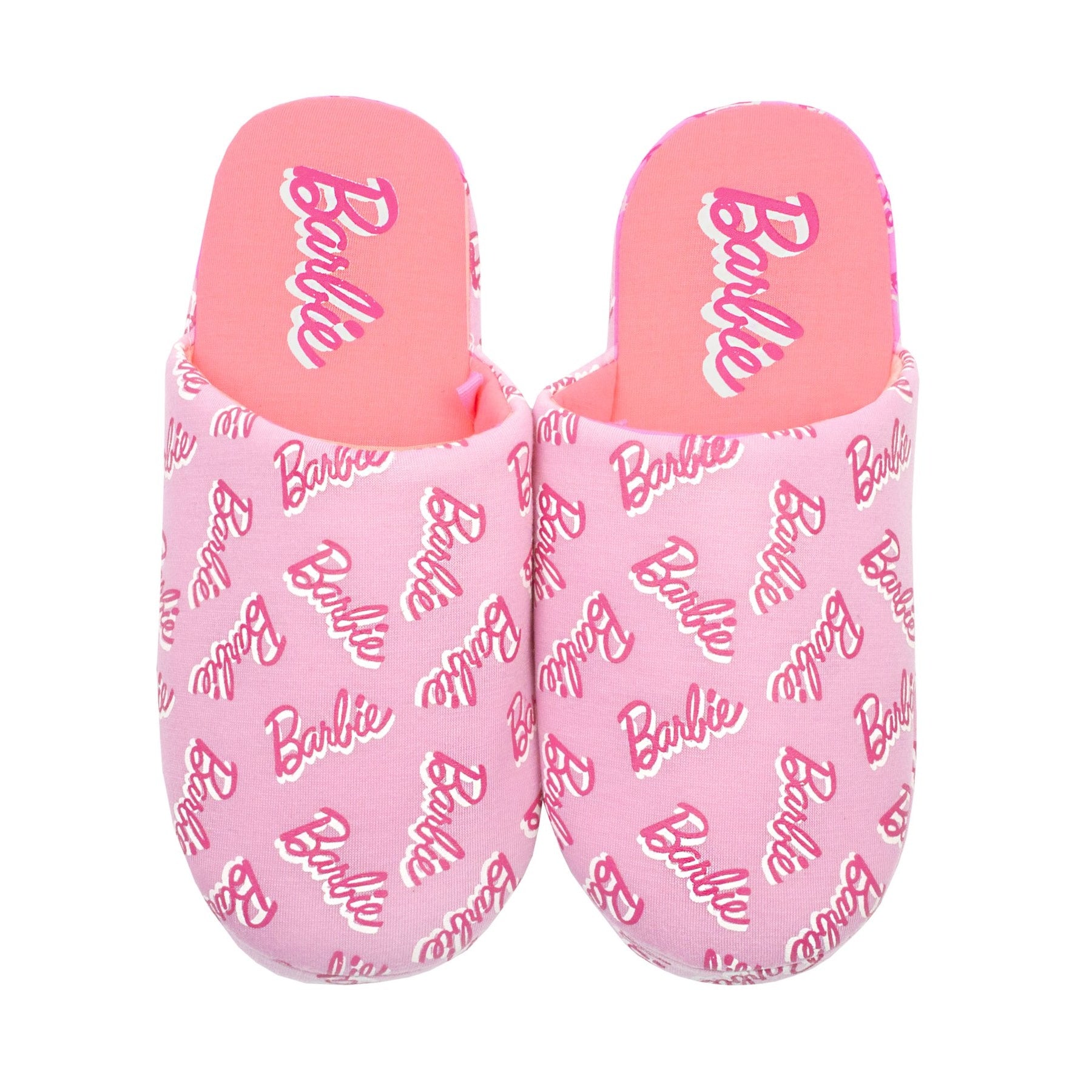 Pink - Side - Barbie Girls Repeat Print Slippers
