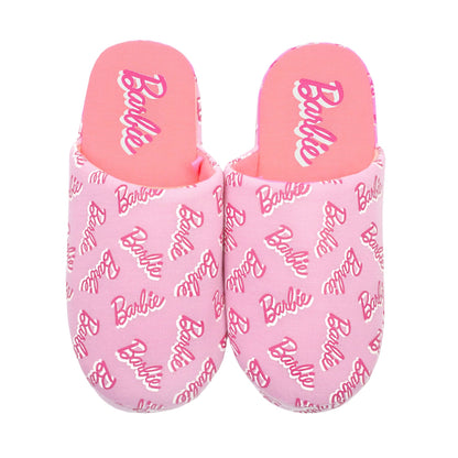 Pink - Side - Barbie Girls Repeat Print Slippers