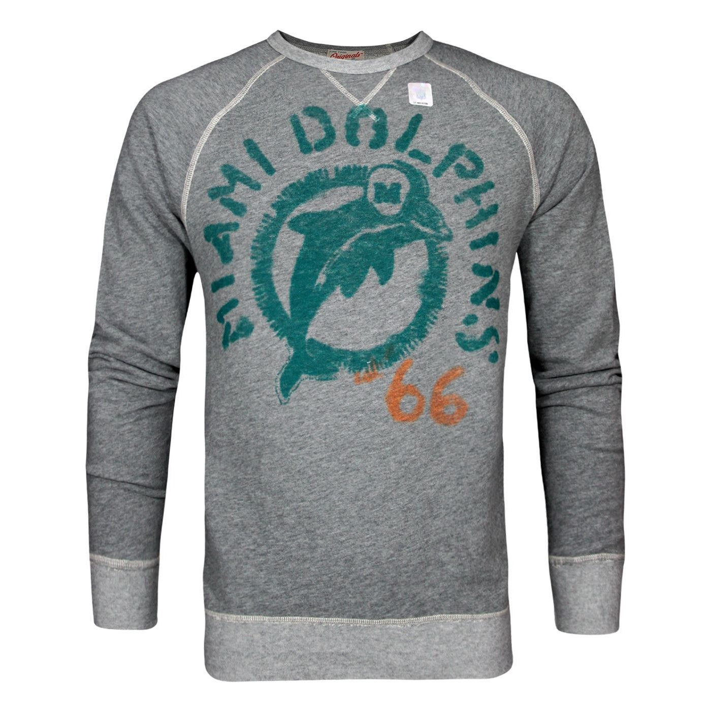 Grey - Front - Junk Food Mens Miami Dolphins NFL Sweatshirt