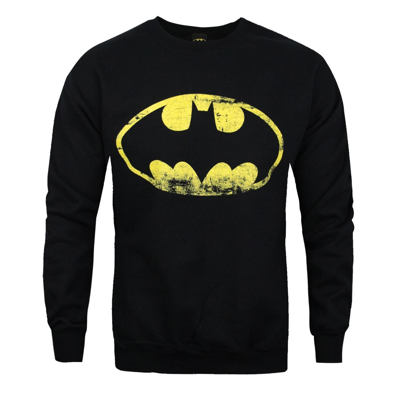 Black - Front - Batman Mens Distressed Logo Sweatshirt