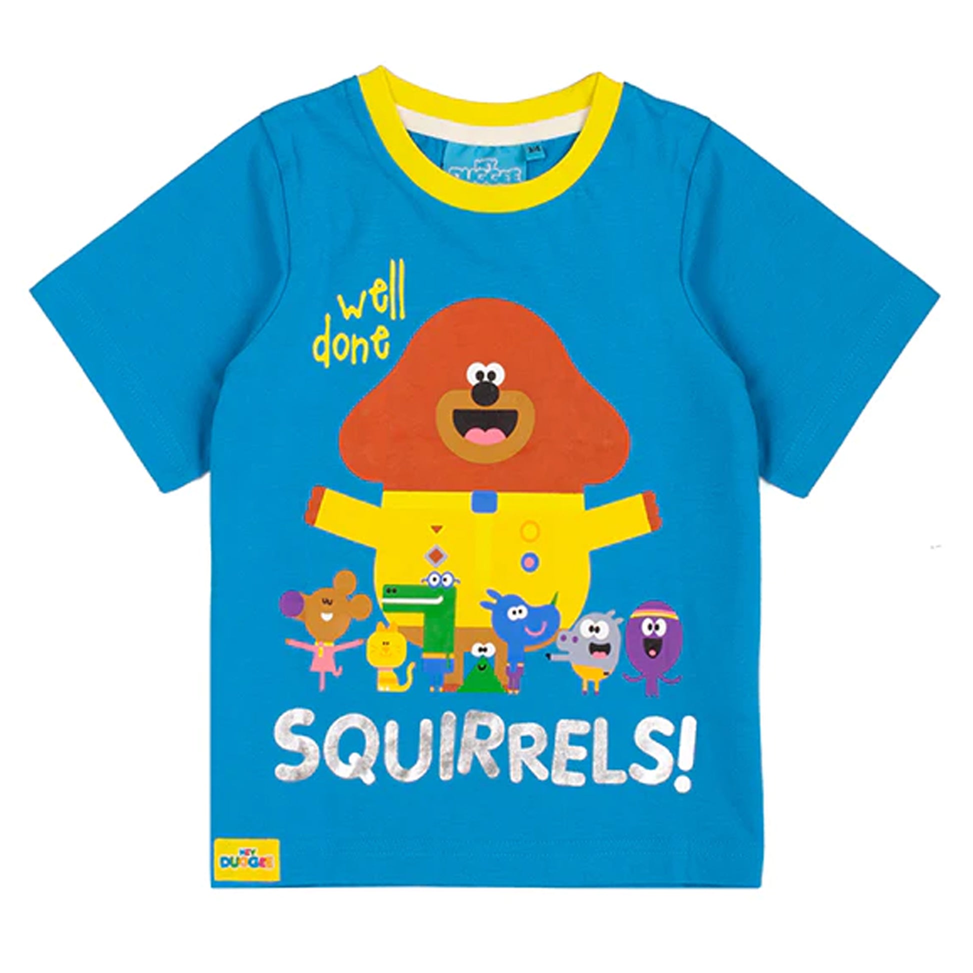 Blue-Grey - Back - Hey Duggee Boys Well Done Squirrels Character Short Pyjama Set