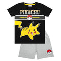 Black - Front - Pokemon Boys Pikachu Pokeball Short Pyjama Set
