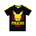 Black - Side - Pokemon Boys Pikachu Face Long Pyjama Set