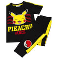 Black - Pack Shot - Pokemon Boys Pikachu Face Long Pyjama Set