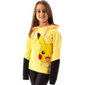 Yellow - Back - Pokemon Girls Pikachu Face Drawstring Hoodie