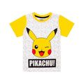 White-Grey-Yellow - Back - Pokemon Boys Pikachu Face Short Pyjama Set