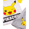 White-Grey-Yellow - Lifestyle - Pokemon Boys Pikachu Face Short Pyjama Set