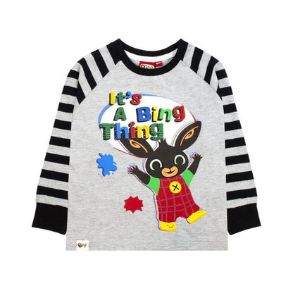 Grey-Black - Side - Bing Bunny Boys Its A Bing Thing Long-Sleeved Pyjama Set