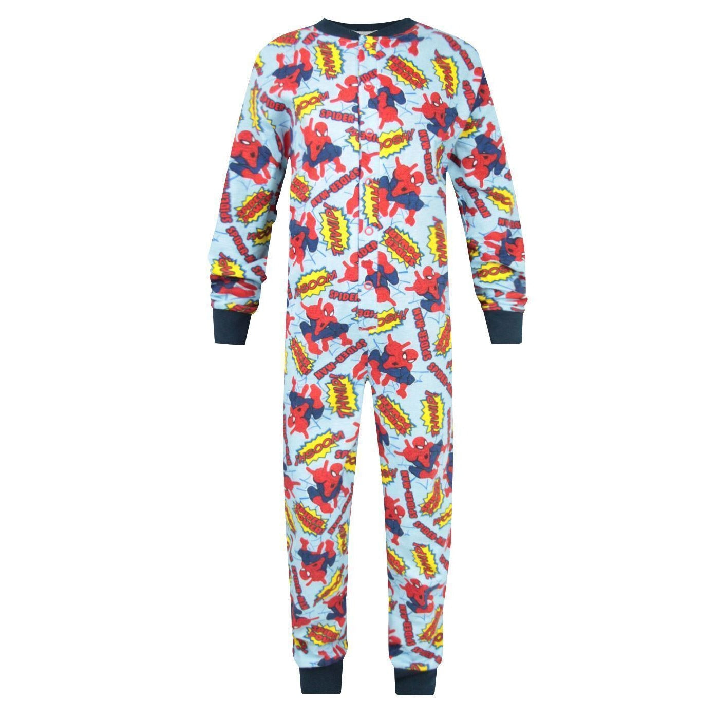 Multicoloured - Front - Spider-Man Baby Boys Sleepsuit
