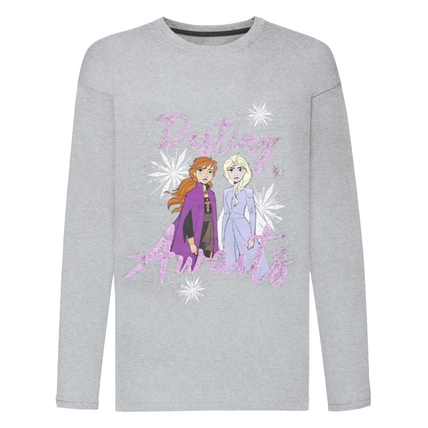 Grey - Front - Frozen Girls Destiny Awaits Anna And Elsa Top