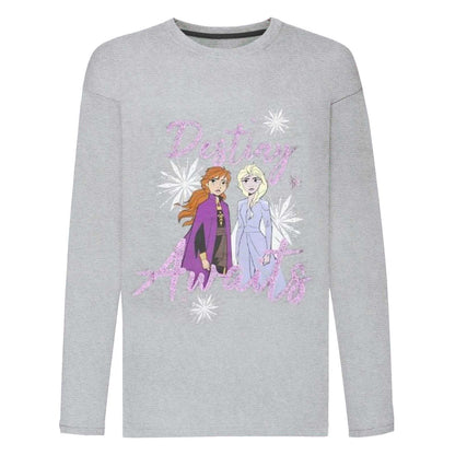 Grey - Front - Frozen Girls Destiny Awaits Anna And Elsa Top