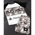 Black-Grey-White - Side - Playstation Boys Gaming Camo Short Pyjama Set