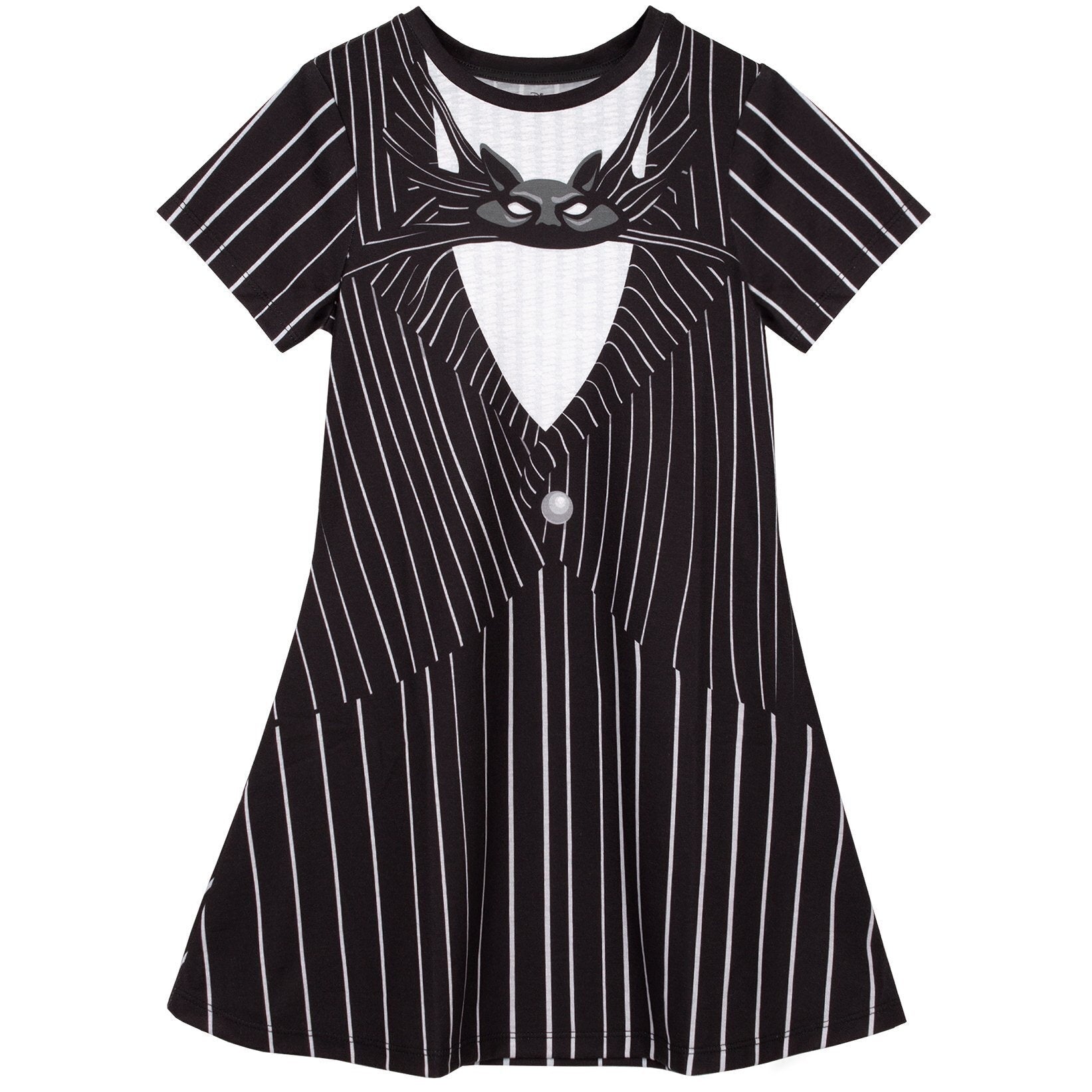 Black-White - Front - Nightmare Before Christmas Girls Jack Skellington Costume Dress