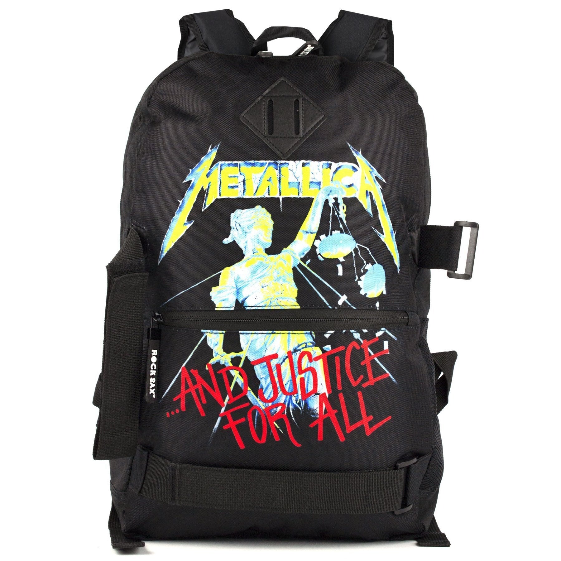 Black - Front - Rock Sax Justice For All Metallica Backpack