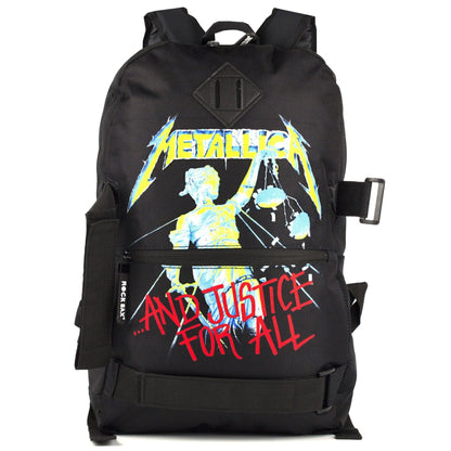 Black - Front - Rock Sax Justice For All Metallica Backpack