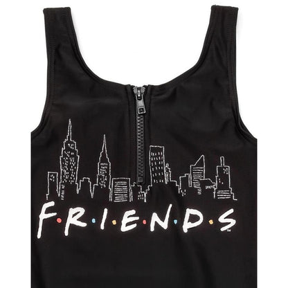 Black - Back - Friends Girls Sunsafe One Piece Swimsuit