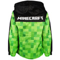 Green-Black - Side - Minecraft Boys Creeper Hooded Waterproof Jacket